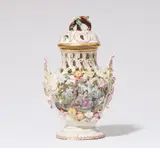 Andreas Oettner, A Höchst porcelain potpourri vase and lid painted with comedy figures by Andreas Philipp Oettner