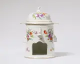 Nymphenburg, A Nymphenburg porcelain three-piece rechaud with bouquets of flowers