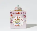 Meissen Royal Porcelain Manufactory, A Meissen porcelain purple ground tea caddy and lid