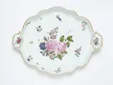 Meissen Royal Porcelain Manufactory, A Meissen porcelain tray with floral painting after Jacques Vauquer