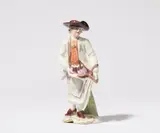 Porcelain Manufactory Frankenthal, A Frankenthal porcelain figure of a print seller