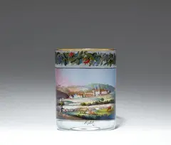Gottlob Samuel Mohn, A glass beaker with a view of "Töplitz"