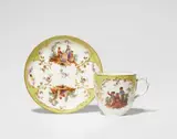 A KPM Berlin porcelain cup and saucer from a princely coffee and tea service with scenes after Teniers by Königliche Porzellanmanufaktur Berlin Kpm, sold Apr 2026