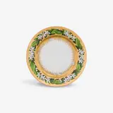 Königliche Porzellanmanufaktur Berlin Kpm, A KPM Berlin porcelain dinner plate from a service with flower wreaths on a gold background