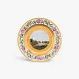 Königliche Porzellanmanufaktur Berlin Kpm, A KPM Berlin porcelain dessert plate from a service with Prussian views