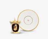Königliche Porzellanmanufaktur Berlin Kpm, A KPM Berlin porcelain cup and saucer with faux cameo decor