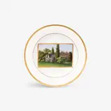 Königliche Porzellanmanufaktur Berlin Kpm, A KPM Berlin porcelain plate with a view of a Neogothic chapel