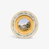 Königliche Porzellanmanufaktur Berlin Kpm, A KPM Berlin porcelain dessert plate from a service with Prussian views