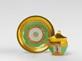 Königliche Porzellanmanufaktur Berlin Kpm, A KPM Berlin porcelain cup with the Three Fates and saucer