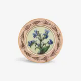 Königliche Porzellanmanufaktur Berlin Kpm, A KPM Berlin porcelain botanical plate with a sepia-coloured foliate wreath