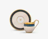 Königliche Porzellanmanufaktur Berlin Kpm, A KPM Berlin porcelain cup and saucer with starry night borders