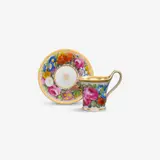 Königliche Porzellanmanufaktur Berlin Kpm, A KPM Berlin porcelain cup and saucer with flower wreaths