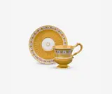 Königliche Porzellanmanufaktur Berlin Kpm, A KPM Berlin porcelain cup and saucer with gilded fluting