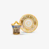 Königliche Porzellanmanufaktur Berlin Kpm, A KPM Berlin porcelain cup with a view of the stock market in Gdansk