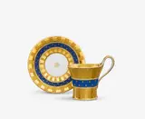Königliche Porzellanmanufaktur Berlin Kpm, A KPM Berlin porcelain cup and saucer with starry night borders
