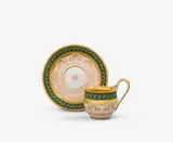 Königliche Porzellanmanufaktur Berlin Kpm, A KPM Berlin porcelain cup and saucer with coloured stripes