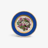Königliche Porzellanmanufaktur Berlin Kpm, A KPM Berlin porcelain dinner plate with a dog rose bouquet