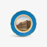 Königliche Porzellanmanufaktur Berlin Kpm, A KPM Berlin porcelain plate depicting the "Königl. Bankgebäude in Berlin"