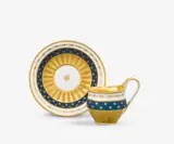 Königliche Porzellanmanufaktur Berlin Kpm, A KPM Berlin porcelain cup and saucer with starry night borders