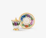 Königliche Porzellanmanufaktur Berlin Kpm, A KPM Berlin porcelain cup and saucer with floral wreaths