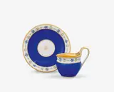 Königliche Porzellanmanufaktur Berlin Kpm, A KPM Berlin porcelain cup and sacuer with cornflower borders