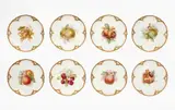 Eight KPM Berlin porcelain dessert plates with fruit and blossom by Königliche Porzellanmanufaktur Berlin Kpm, sold Apr 2026
