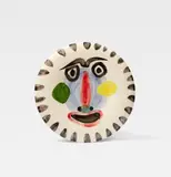 Pablo Picasso, Visage n° 202, 1963, Ceramic dish. White clay with engobe and enamel painting, glazed; ceramic, Madoura edition