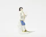 Peter Reinicke, A Meissen porcelain figure of Scaramouche
from the Commedia Dell'arte figure series made for Duke Johann Adolf II of Saxony-Weissenfels