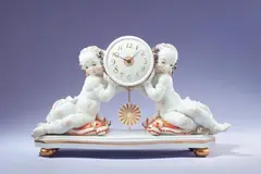 A Meissen porcelain bracket clock with putti by Paul Scheurich by Meissen Royal Porcelain Manufactory, sold Nov 2025