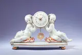 A Meissen porcelain bracket clock with putti by Paul Scheurich by Meissen Royal Porcelain Manufactory, sold Nov 2025