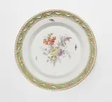 A Berlin KPM porcelain dinner plate from the dinner service for Prince Henry of Prussia by Königliche Porzellanmanufaktur Berlin Kpm, Model no. 881. Blue scepter mark, impressed number 12. Minor wear to the gilding and glaze. D, sold Jun 2025