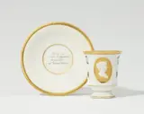Leonhard Posch, A rare Berlin KPM porcelain cup with a portrait of Queen Luise and the Order of Luise