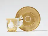 A Berlin KPM porcelain cup with a depiction of the equestrian monument to Frederick II and saucer by Königliche Porzellanmanufaktur Berlin Kpm, sold Jun 2025
