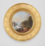 A Berlin KPM porcelain dessert plate "Ansicht der Pfalz und Caub." by Königliche Porzellanmanufaktur Berlin Kpm, sold Jun 2025