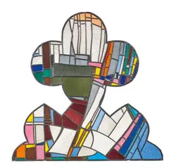 Georg Meistermann, Untitled, 1980, Leaded glass window, partly painted with black solder