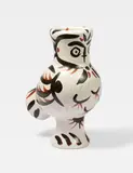 Pablo Picasso, Chouette aux plumes, 1951, Ceramic jug. White clay, white, black and brown enamel, with incised decoration; ceramic, Madoura edition