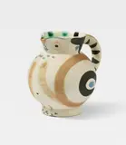 Pablo Picasso, Petite Chouette, 1949, Ceramic jug. White clay, black, blue, light brown and green engobe, glazed inside; ceramic, Madoura edition