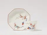 An octagonal Meissen porcelain teabowl and saucer with quail motifs and palace inventory numbers by Meissen Royal Porcelain Manufactory, sold May 2025