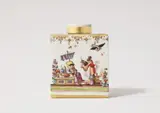 A Meissen porcelain tea caddy with Chinoiserie decor by Meissen Royal Porcelain Manufactory, sold May 2025
