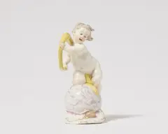 A Nymphenburg porcelain model of a putto as Fortuna by Nymphenburg, sold May 2025