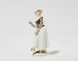 Peter Reinicke, A Meissen porcelain figure of a dancing Columbine
from the Commedia Dell'arte figure series made for Duke Johann Adolf II of Saxony-Weissenfels