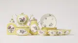 A Meissen porcelain tea service with yellow ground by Meissen Royal Porcelain Manufactory, sold May 2025