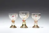 Three small etched glass goblets by Emile Gallé by Émile Gallé, sold Nov 2024