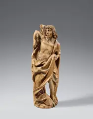 Jakob Maurus, A carved limewood figure of Saint Sebastian by Jakob Maurus