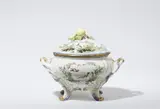 A round Meissen porcelain tureen with birds beneath arbours by Meissen Royal Porcelain Manufactory, sold Apr 2024