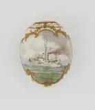 A Berlin KPM porcelain egg-shaped flask with a ship from the Imperial navy by Königliche Porzellanmanufaktur Berlin Kpm, sold Apr 2024