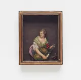 Caspar Bernhard Hardy, The Coquettish Gardener
Or, The Summer, Coloured wax, gilt softwood, glass. One small fruit sprig loose, losses and retouches to the frame. H display case 23, W