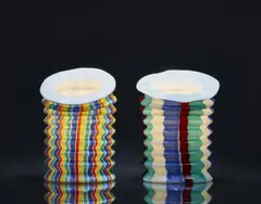 Venini & C. Murano, Two lampions 'I Baloni Del Redentor'
Venini & C., Murano, designed by Fulvio Bianconi, around 1996, produced in 1997.