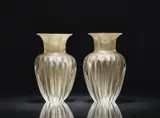 Archimede Seguso, A pair of fluted vases
Archimede Seguso, Murano, 1970s/1980s.