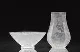 Lalique Verrerie, A vase and Coupe Ombelles
Lalique, Wingen-sur-Moder, 1900s/early 2000s.